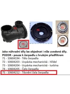 Těsnění čela čerpadla Prostar